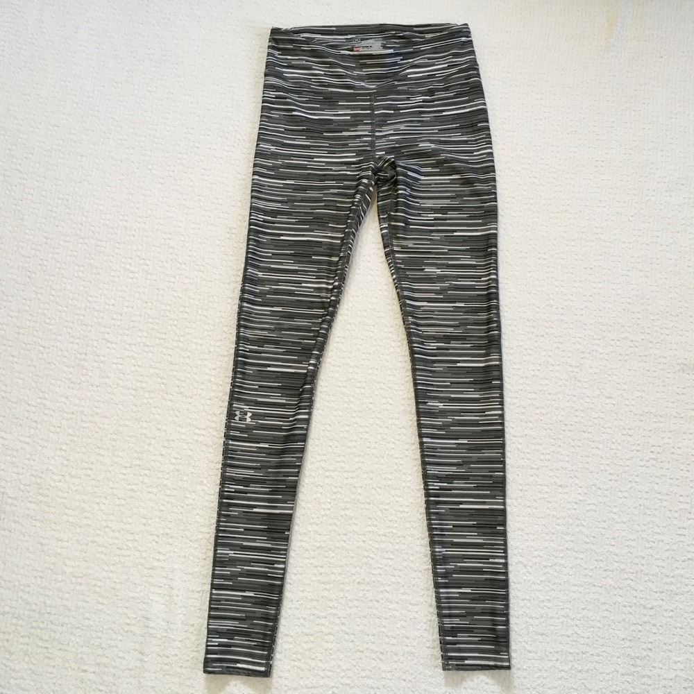 Under Armour HeatGear Compression Leggings Grey Glitch Print Womens Small SM P P
